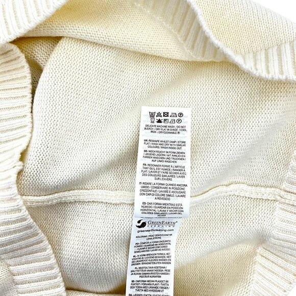 NWT Boden Stripe Pocket Relaxed Sweater Ivory Womens Size 2 Crew Neck Pullover - Picture 9 of 14